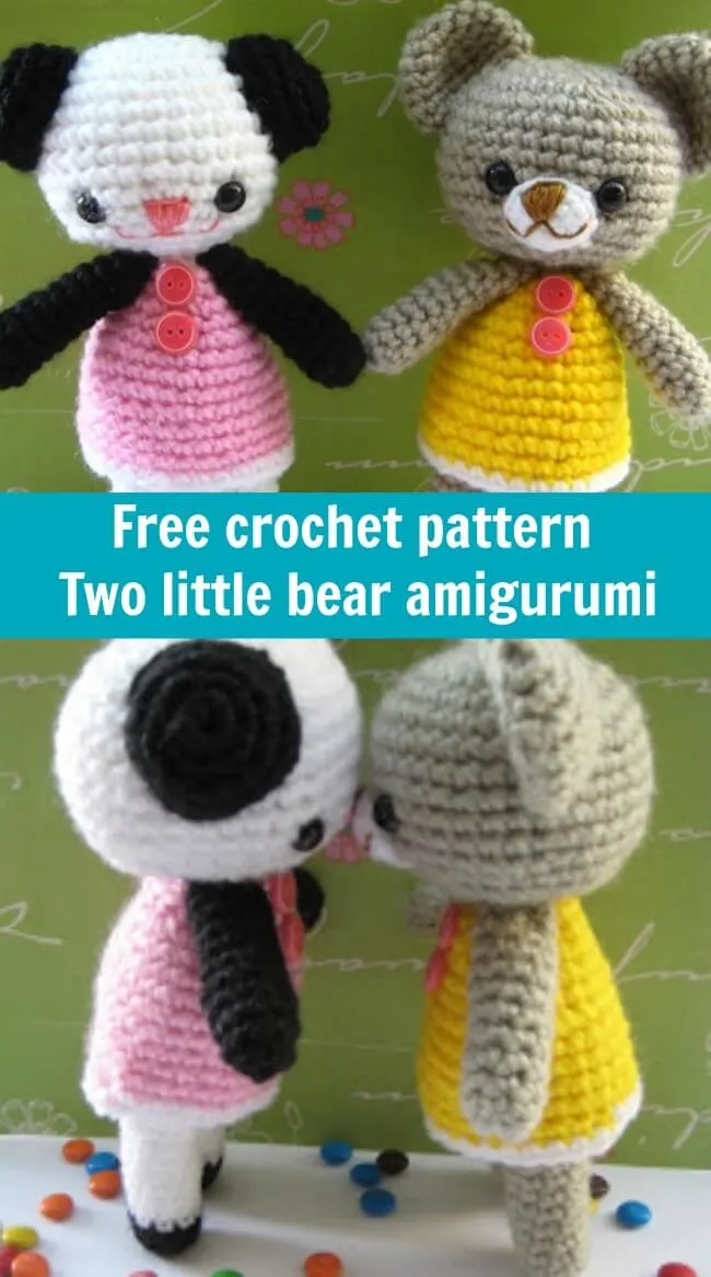 free crochet pattern two little bear amigurumi