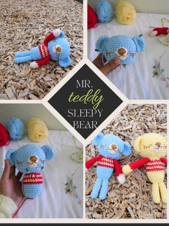 how to crochet sleeping bear free pattern.