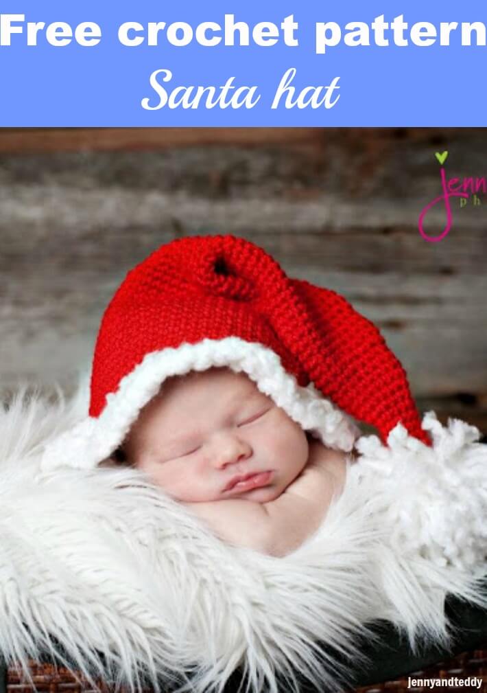 santa hat free crochet pattern by jennyandteddy