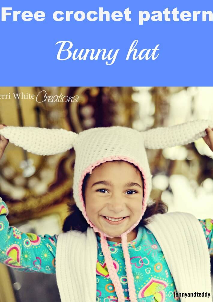 bunny crochet hat free pattern by jennyandteddy