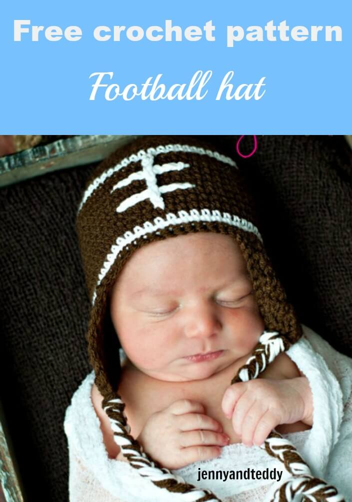 free crochet pattern football hat by jennyandteddy