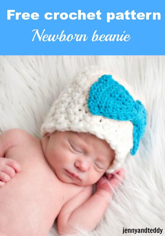 newborn beanie bulky yarn free crochet pattern by jennyandteddy