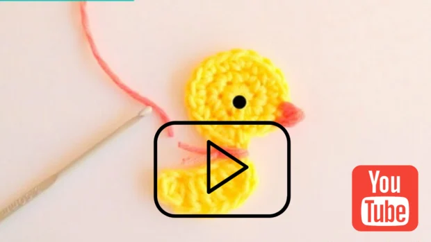 crochet small duck applique video tutorial.