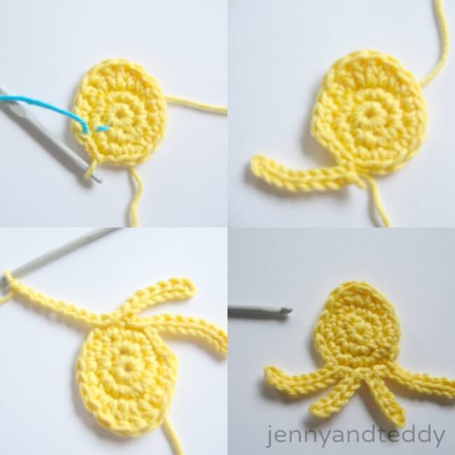 crochet head and tentacles photo tutorial.