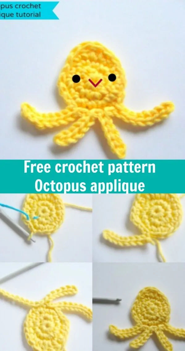 free crochet pattern octopus applique