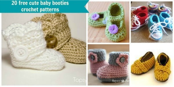 20 free cute and easy crochet baby bootie patterns