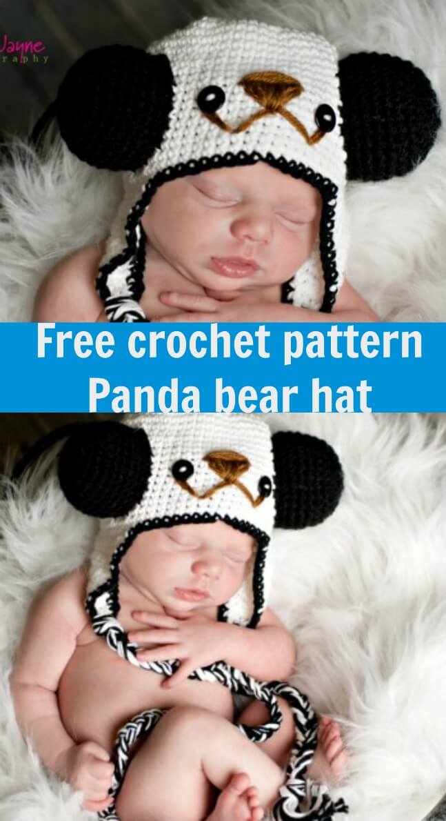 free crochet pattern panda bear hat by jennyandteddy