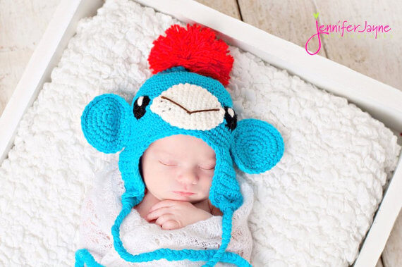 sock monkey crochet hat free pattern