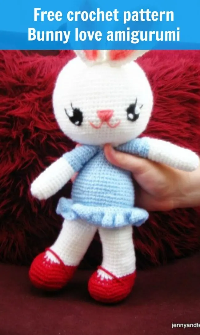free crochet pattern bunny love amigurumi by jennyandteddy