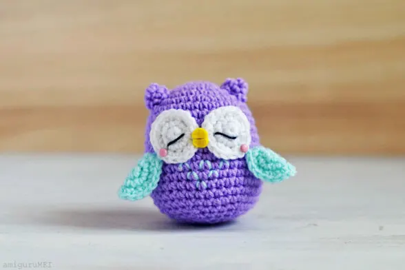 Hand Crochet Funny Owl With Glasses Stuffed Toys Animals Knit