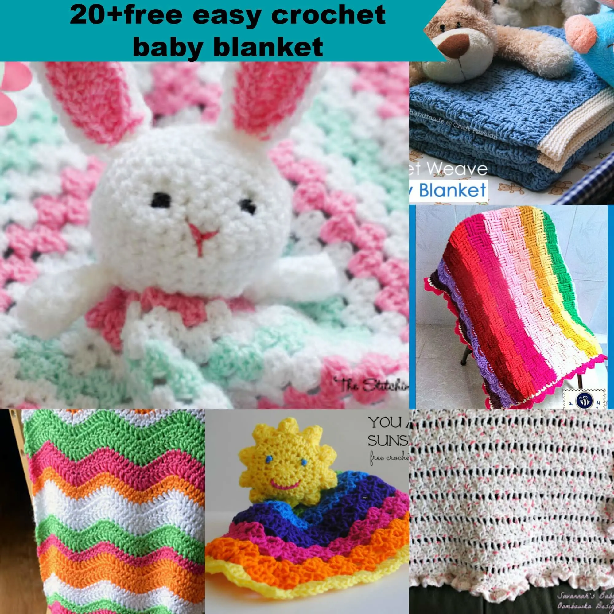 30+ Free Crochet Baby Blanket Patterns with Yarn Suggestions