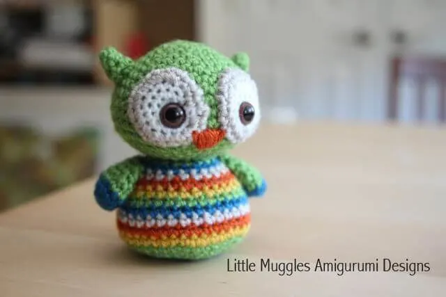 6.beginner owl amigurumi push toy tutorial free pattern