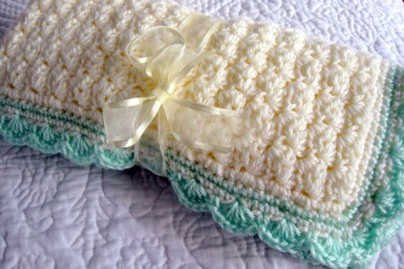 9.shell stitched baby blanket free pattern