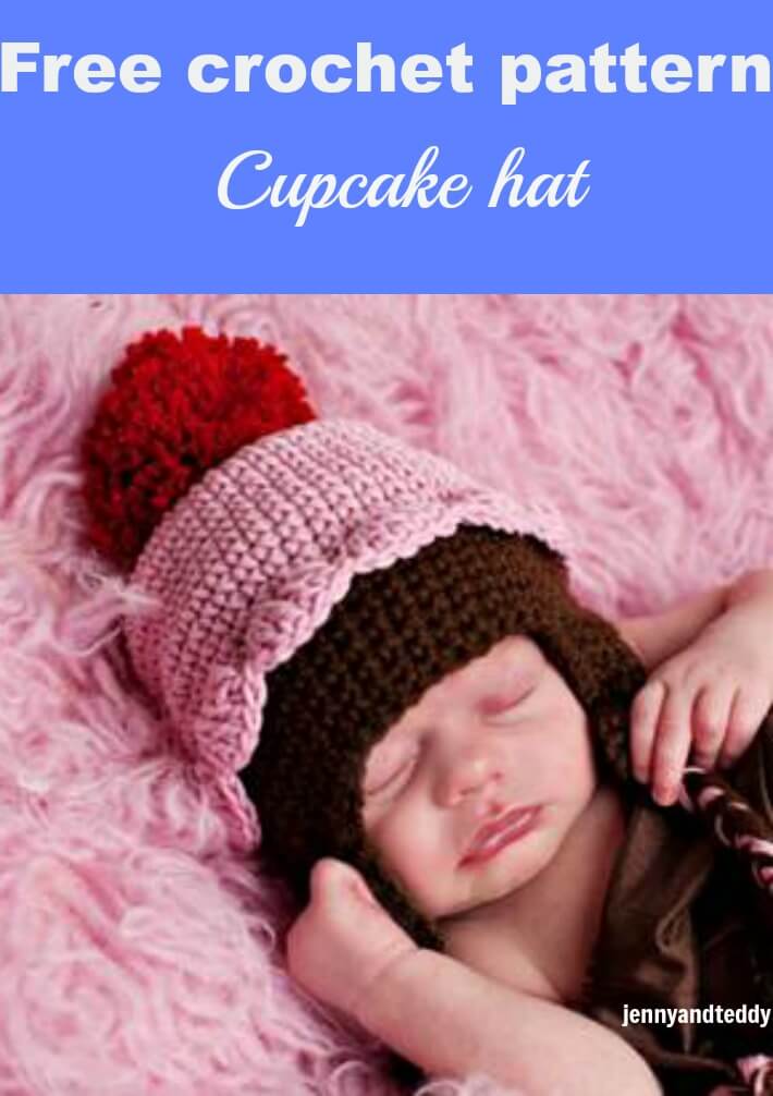Cupcake crochet hat free pattern. Jenny & Teddy
