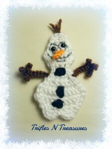 15.olaf easy free applique frozen crochet pattern