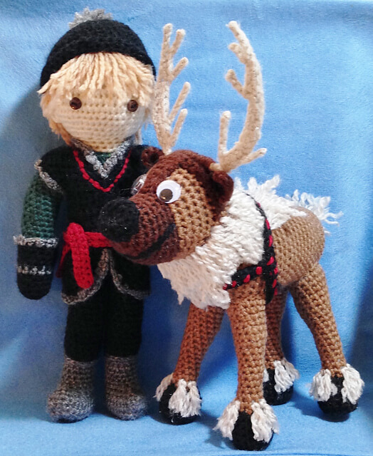 17.crochet raindeer frozen inspired free amigurumi pattern