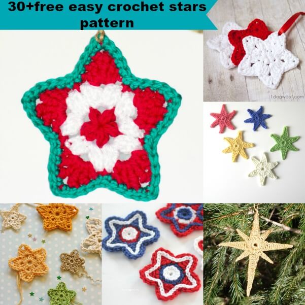 30+free easy crochet stars patterns