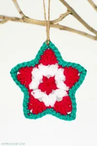 4.Star Christmas Ornament Crochet free Pattern