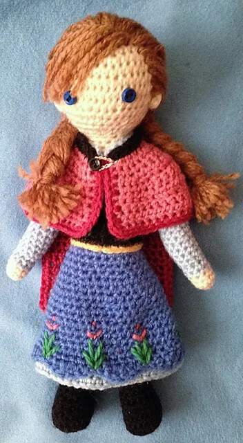 5.Anna FrozenCrocheted amigurumi free Doll Pattern