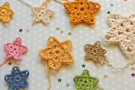 9.crochet easy  star colour free pattern