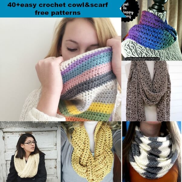 40+easy crochet cowl&scarf free pattern