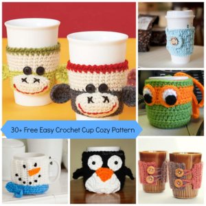 30+ Free Easy Crochet Cup Cozy Pattern