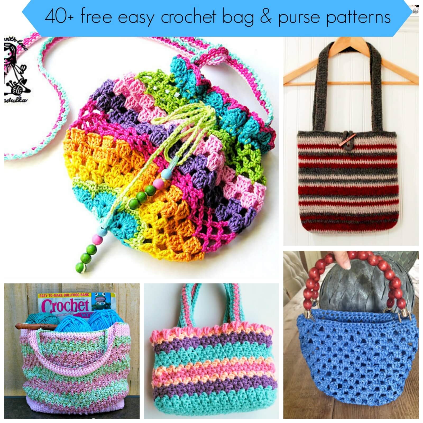 40 free easy crochet bag purse patterns 40 free easy crochet bag purse patterns