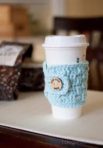 free easy BASKETWEAVE CUP COZY CROCHET PATTERN