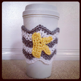 free easy Chevron Coffee Cozy Crochet Pattern