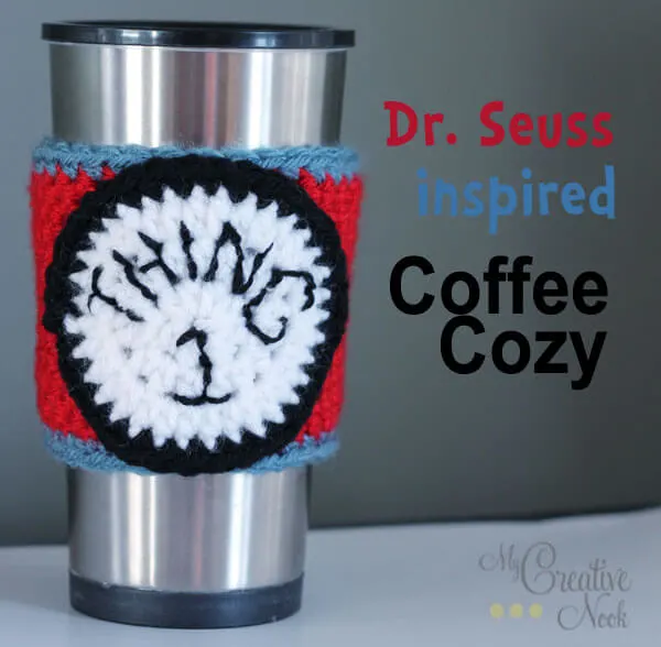 free easy DR. SEUSS INSPIRED COFFEE COZY crochet pattern