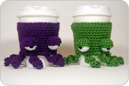 free easy Free Pattern Grumpy Octopus Coffee Cup Cozy