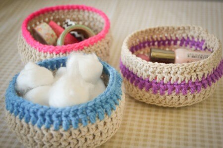 Small Crochet Baskets Free Pattern