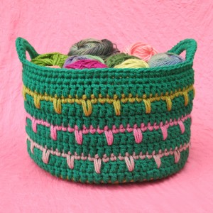 Green Crochet Basket Free Pattern