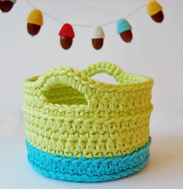 Crochet Basket With Handles Free Pattern