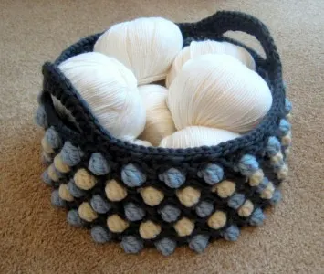 Honeycomb Pop Crochet Basket Free Pattern