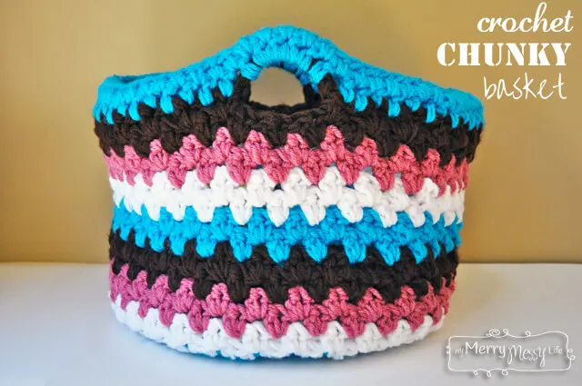 Crochet Chunky Basket Free Pattern