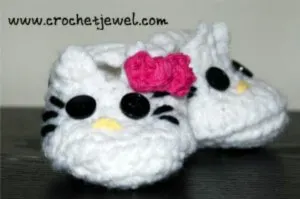 Hello Kitty Crochet Newborn Shoes Free Pattern
