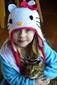 Hello Kitty Hat With Braids Crochet Pattern