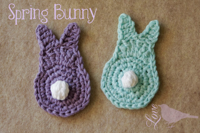 26.crochet bunny applique easter free pattern