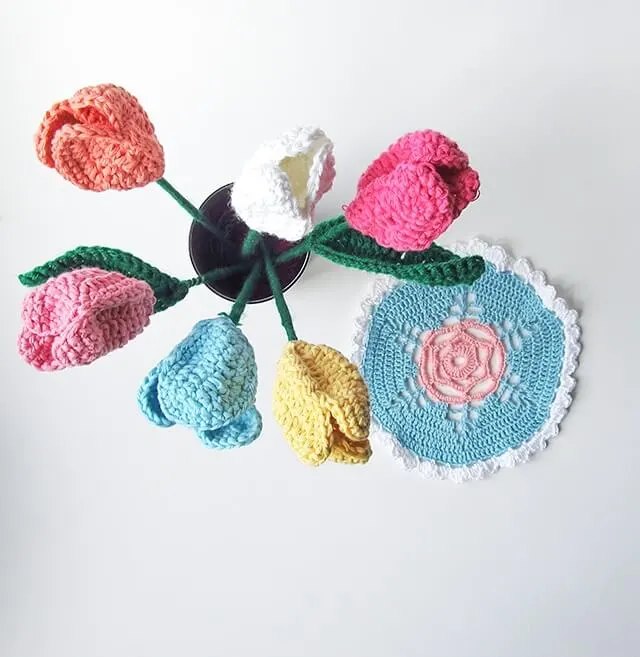 3.easy free crochet flower tulips1_1jpg