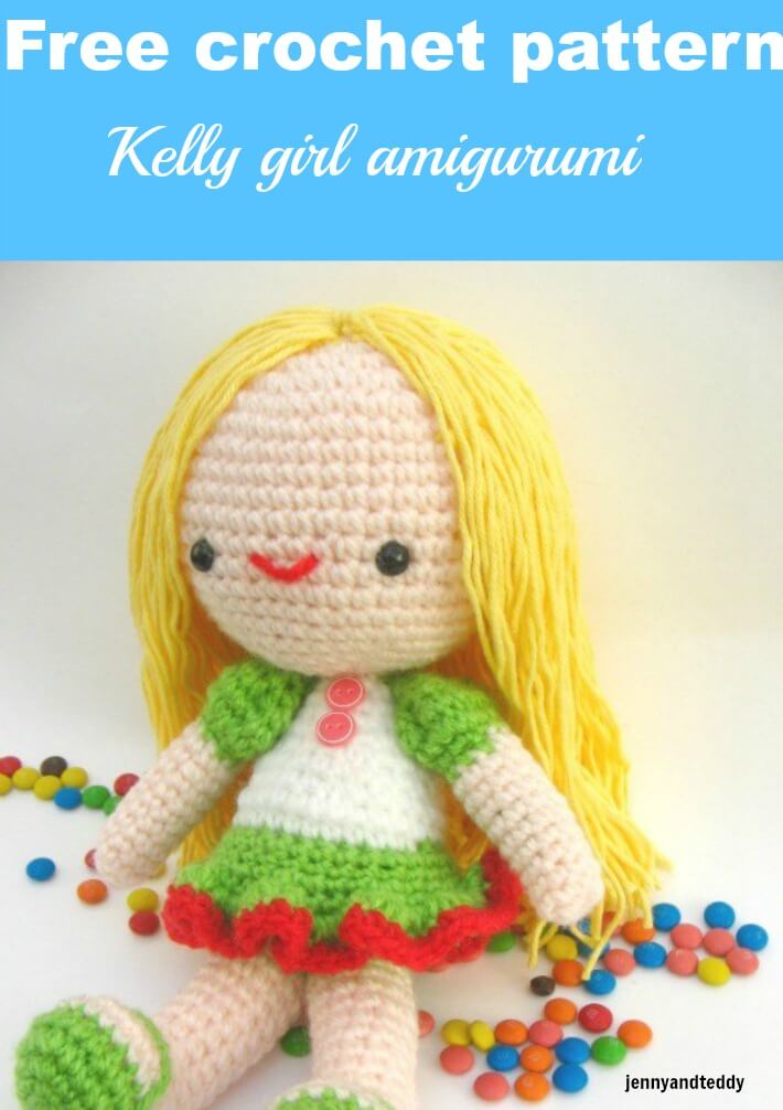 kelly girl crochet doll free amigurumi crochet pattern by jennyandteddy