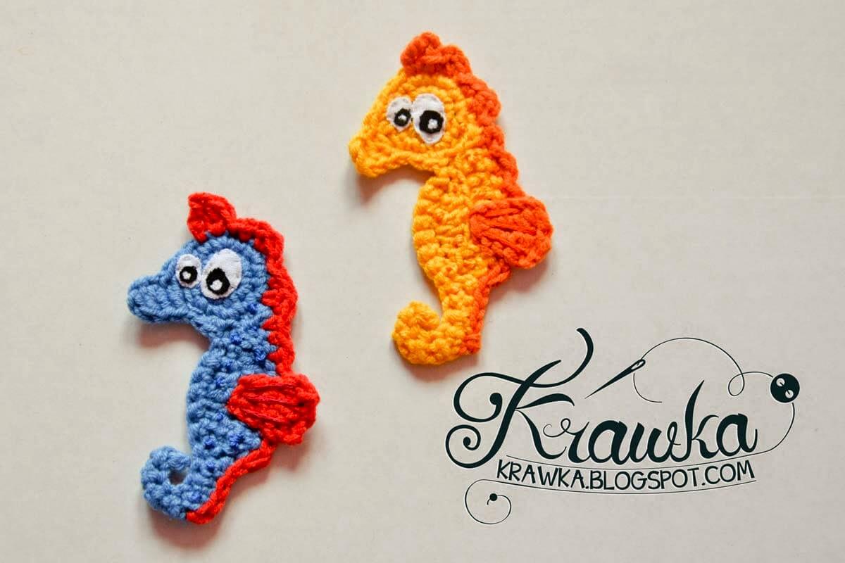20 Cute Ocean and Sea creatures crochet applique free pattern - Jenny ...