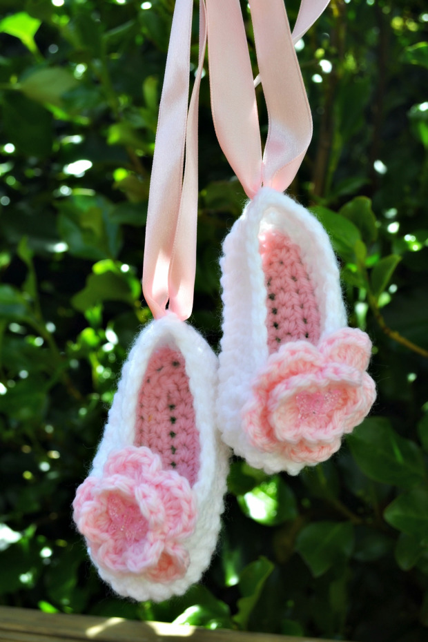 21.crochet baby ballet slippers free pattern easy beginner