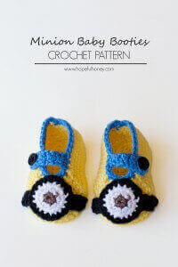 32.Minion Inspired Baby Booties Crochet Pattern 3