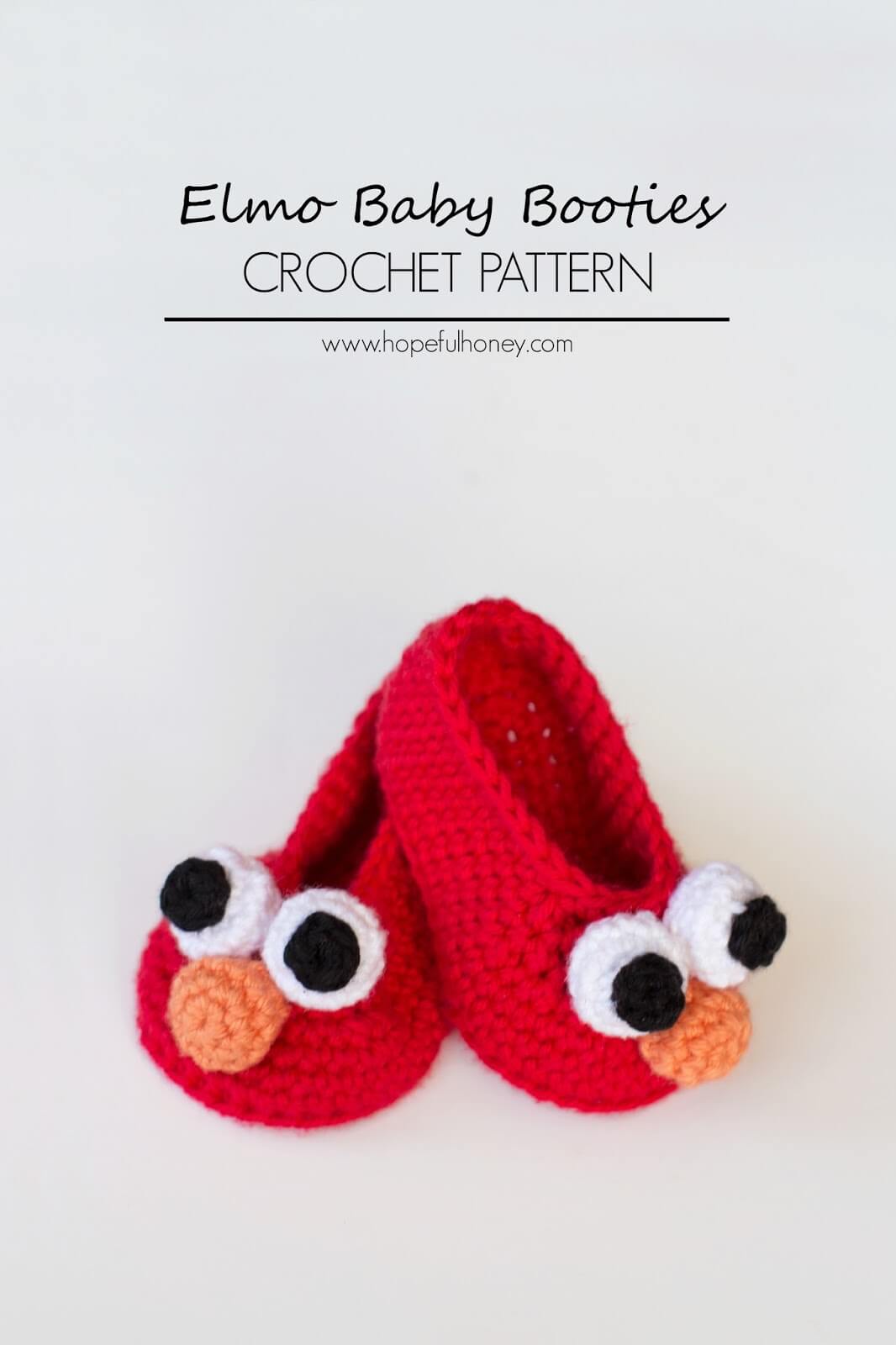 33.Elmo Inspired Baby Booties Crochet Pattern 2