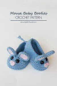 36.Field Mouse Baby Booties Crochet Pattern 2