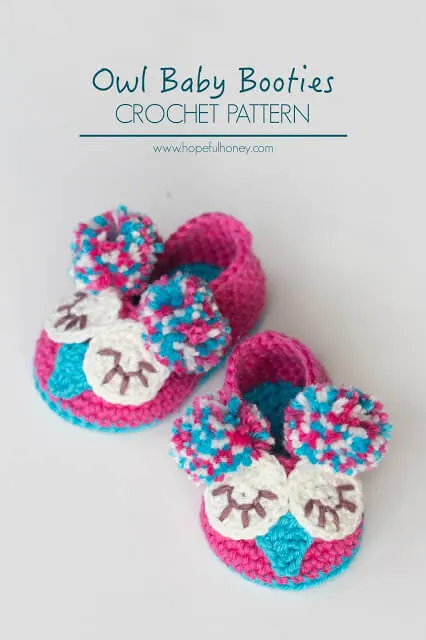 40.Owl Baby Booties Crochet Pattern 8
