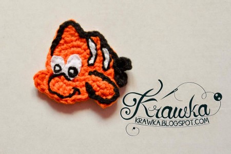 6. cute crochet nemo fish applique free pattern