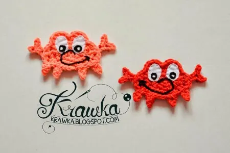 8.easy crochet crab tutorial applique free pattern