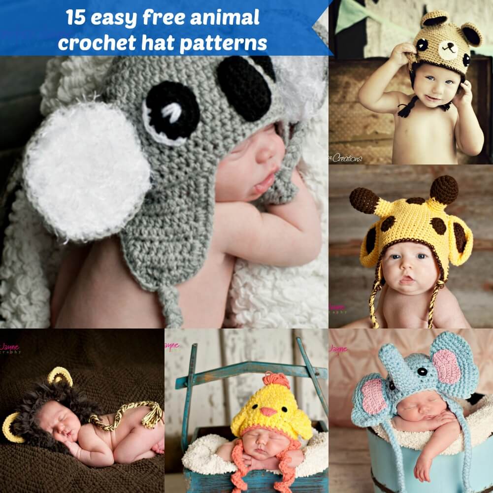 Crochet animal hat patterns hot sale